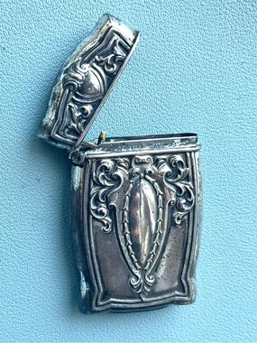 Antique Match Safe Sterling Silver Vesta Case Art Nouveau by WEBSTER